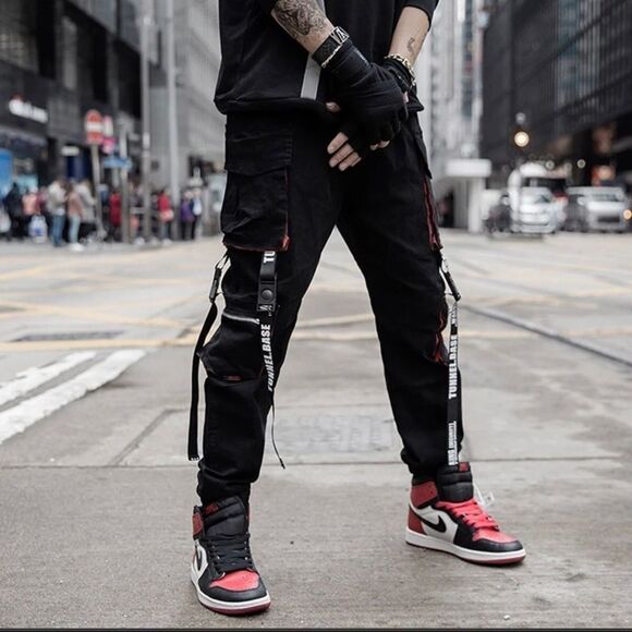 TUNNEL BASE Snaps Cargo Black Pants Size 3XL - Picture 1 of 7